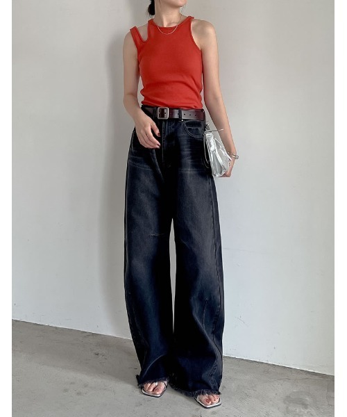 ifsixwasnine異素材アシメリブタンクトップ ifsixwasnine異素材