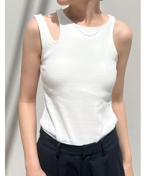 CREOLME】新品タグ付きタンクトップアシメバイカラーフリーサイズ