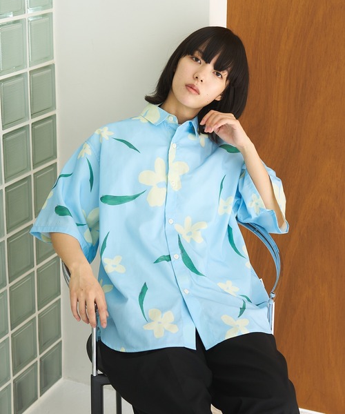 WETTEMPT(ウィテンプト)の「FLOWER PRINT SHIRT / フラワープリントシャツ(シャツ/ブラウス・メンズ・オフホワイト/サックスブルー・SMALL/MEDIUM/LARGE)」の21枚目の写真