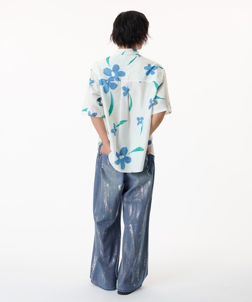 WETTEMPT(ウィテンプト)の「FLOWER PRINT SHIRT / フラワープリントシャツ(シャツ/ブラウス・メンズ・オフホワイト/サックスブルー・SMALL/MEDIUM/LARGE)」の9枚目の写真