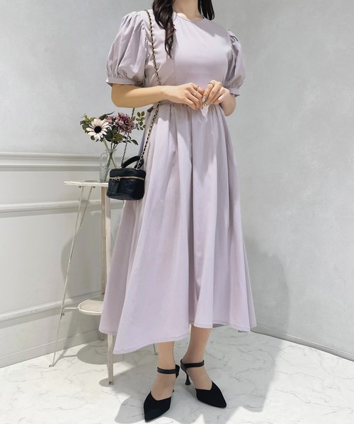 apres jour(アプレジュール)の「パフスリーブバックリボンワンピース【ZOZOTOWN限定アイテム】(ワンピース・レディース・ラベンダー/ブラック・X-LARGE/フリー)」の20枚目の写真