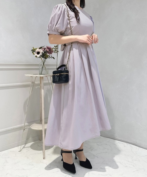 apres jour(アプレジュール)の「パフスリーブバックリボンワンピース【ZOZOTOWN限定アイテム】(ワンピース・レディース・ラベンダー/ブラック・X-LARGE/フリー)」の18枚目の写真