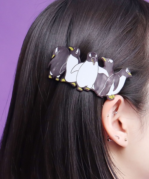 didizizi(ディディジジ)の「ペンギンヘアバレッタ(バレッタ/ヘアクリップ・レディース・ブラック・FREE)」の2枚目の写真