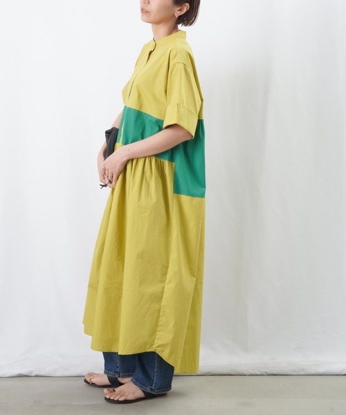 LUCA/LADY LUCK LUCA（ルカ/レディラックルカ）の「LC/LLL タイプライターバイカラーワンピース（シャツワンピース・レディース・ベージュ/イエロー/ネイビー・FREE）」の9枚目の写真