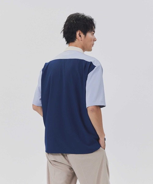 Right-on（ライトオン）の「【接触冷感】切替デザインシャツ（シャツ/ブラウス・メンズ・ブラック×ブルー/ブラック×グレー/ネイビー×ホワイト・XL/L/M/S）」の6枚目の写真