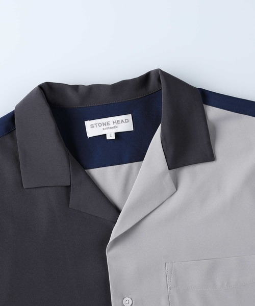 Right-on（ライトオン）の「【接触冷感】切替デザインシャツ（シャツ/ブラウス・メンズ・ブラック×ブルー/ブラック×グレー/ネイビー×ホワイト・XL/L/M/S）」の11枚目の写真