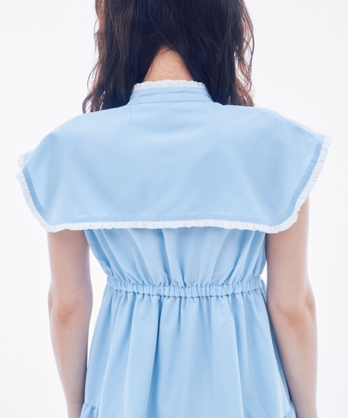 INTER FACTORY(インターファクトリー)の「IONA - フリルシャツワンピース made in INTER FACTORY(ワンピース・レディース・ブルー/ホワイト・FREE)」の13枚目の写真