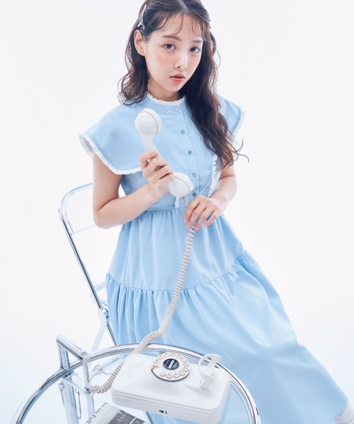 INTER FACTORY(インターファクトリー)の「IONA - フリルシャツワンピース made in INTER FACTORY(ワンピース・レディース・ブルー/ホワイト・FREE)」の16枚目の写真