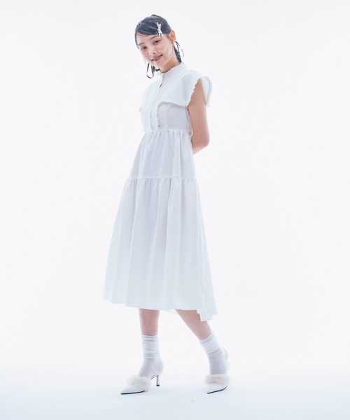 INTER FACTORY(インターファクトリー)の「IONA - フリルシャツワンピース made in INTER FACTORY(ワンピース・レディース・ブルー/ホワイト・FREE)」の22枚目の写真