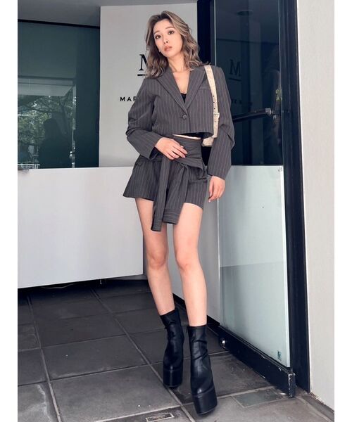 GYDA(ジェイダ)の「【SETUP着用可】ウエストデザインスカートライクショートパンツ(スカート・レディース・ブラック/ベージュ/グレー・FREE)」の12枚目の写真