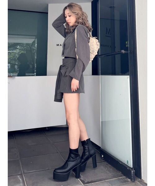 GYDA(ジェイダ)の「【SETUP着用可】ウエストデザインスカートライクショートパンツ(スカート・レディース・ブラック/ベージュ/グレー・FREE)」の13枚目の写真