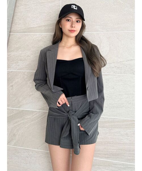 GYDA(ジェイダ)の「【SETUP着用可】ウエストデザインスカートライクショートパンツ(スカート・レディース・ブラック/ベージュ/グレー・FREE)」の19枚目の写真