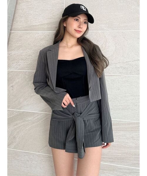 GYDA(ジェイダ)の「【SETUP着用可】ウエストデザインスカートライクショートパンツ(スカート・レディース・ブラック/ベージュ/グレー・FREE)」の20枚目の写真