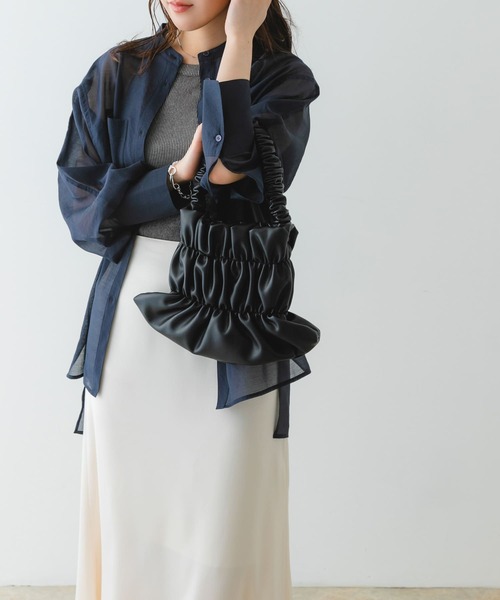 RODE SKO(ロデスコ)の「ダブルギャザーバッグ(ハンドバッグ・レディース・ブラック/アイボリー/イエロー系その他・ONE)」の11枚目の写真