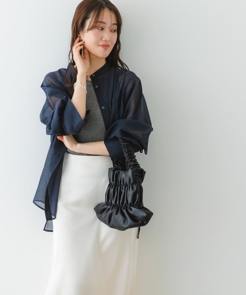 RODE SKO(ロデスコ)の「ダブルギャザーバッグ(ハンドバッグ・レディース・ブラック/アイボリー/イエロー系その他・ONE)」の14枚目の写真