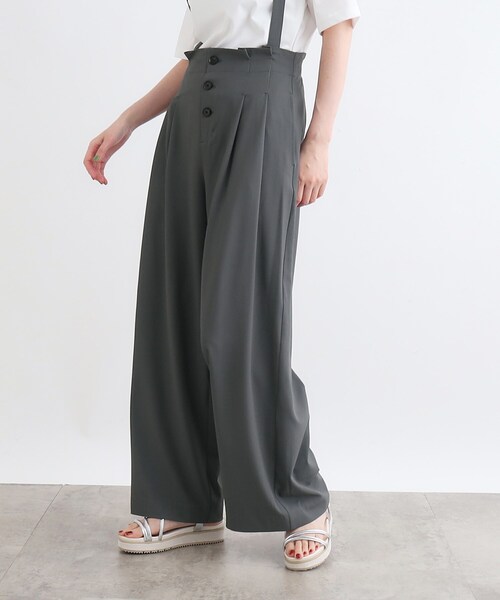 grove（グローブ）の「◆＜2WAY＞サス付きフロント釦ワイドパンツ（その他パンツ・レディース・ブラウン系/ダークグレー/ブラック・02/03/01/04/05）」の5枚目の写真