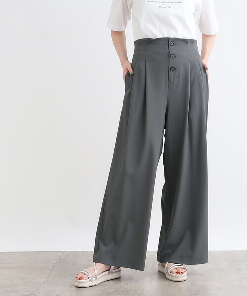 grove（グローブ）の「◆＜2WAY＞サス付きフロント釦ワイドパンツ（その他パンツ・レディース・ブラウン系/ダークグレー/ブラック・02/03/01/04/05）」の6枚目の写真