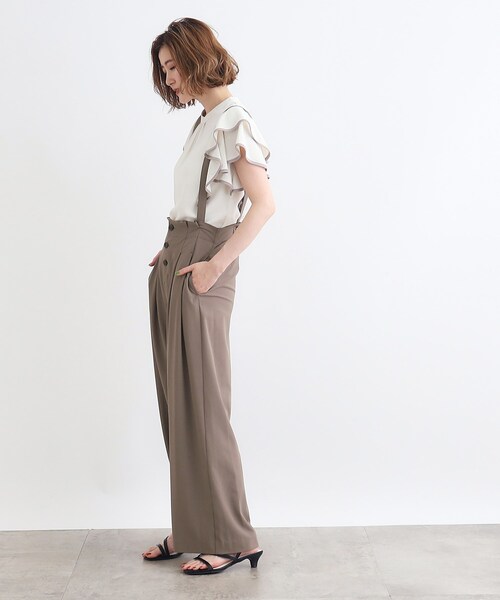 grove（グローブ）の「◆＜2WAY＞サス付きフロント釦ワイドパンツ（その他パンツ・レディース・ブラウン系/ダークグレー/ブラック・02/03/01/04/05）」の15枚目の写真