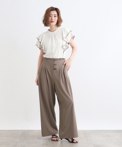 grove（グローブ）の「◆＜2WAY＞サス付きフロント釦ワイドパンツ（その他パンツ・レディース・ブラウン系/ダークグレー/ブラック・02/03/01/04/05）」の16枚目の写真