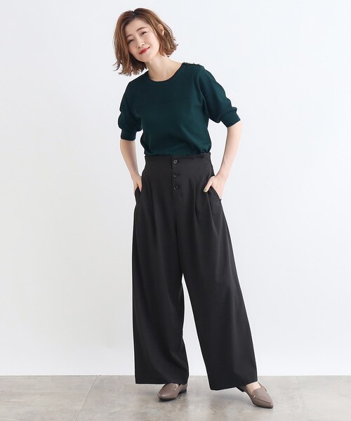 grove（グローブ）の「◆＜2WAY＞サス付きフロント釦ワイドパンツ（その他パンツ・レディース・ブラウン系/ダークグレー/ブラック・02/03/01/04/05）」の22枚目の写真