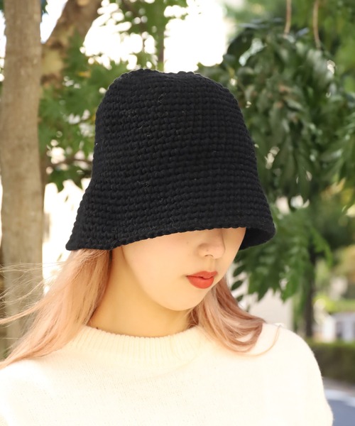 ROOPTOKYO（ループトウキョウ）の「畔編み クローシュハット（ハット・レディース・イエロー/ホワイト・FREE）」の4枚目の写真