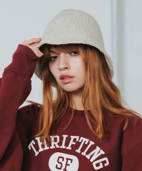 ROOPTOKYO（ループトウキョウ）の「畔編み クローシュハット（ハット・レディース・イエロー/ホワイト・FREE）」の11枚目の写真
