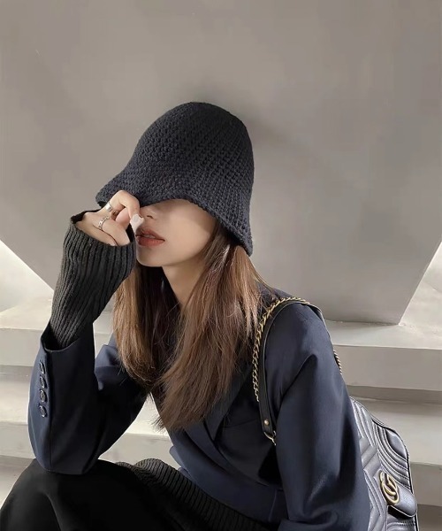 ROOPTOKYO（ループトウキョウ）の「畔編み クローシュハット（ハット・レディース・イエロー/ホワイト・FREE）」の5枚目の写真