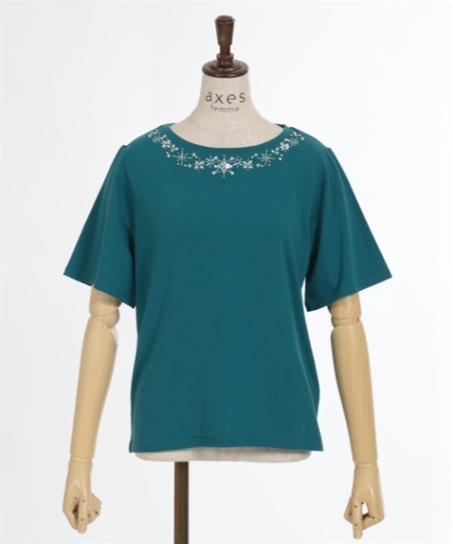 axes femme（アクシーズファム）の「エトワール装飾Ｔシャツ（Tシャツ/カットソー・レディース・ブルーグリーン/ネイビー/ラベンダー・FREE）」の10枚目の写真