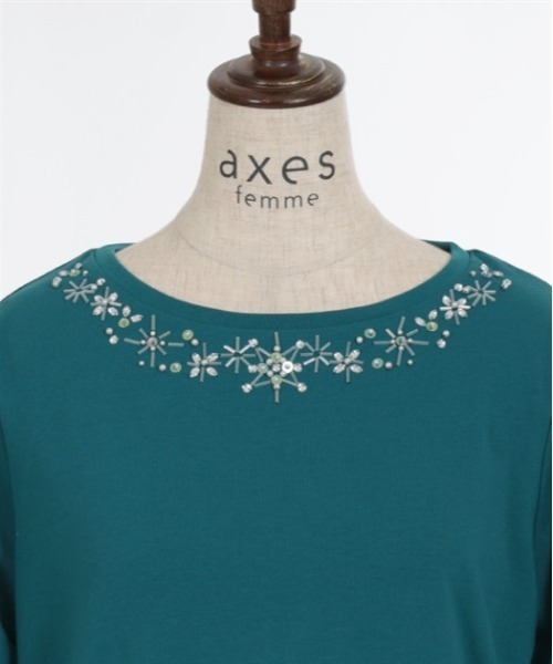 axes femme（アクシーズファム）の「エトワール装飾Ｔシャツ（Tシャツ/カットソー・レディース・ブルーグリーン/ネイビー/ラベンダー・FREE）」の12枚目の写真
