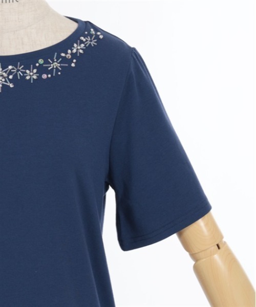 axes femme（アクシーズファム）の「エトワール装飾Ｔシャツ（Tシャツ/カットソー・レディース・ブルーグリーン/ネイビー/ラベンダー・FREE）」の22枚目の写真