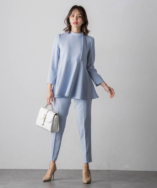Viaggio Blu(ビアッジョブルー)の「MISSION DOUBLECLOTH サイドボウタイブラウス≪手洗い可能≫(シャツ/ブラウス・レディース・ネイビー/ブルー・L/S/M)」の13枚目の写真