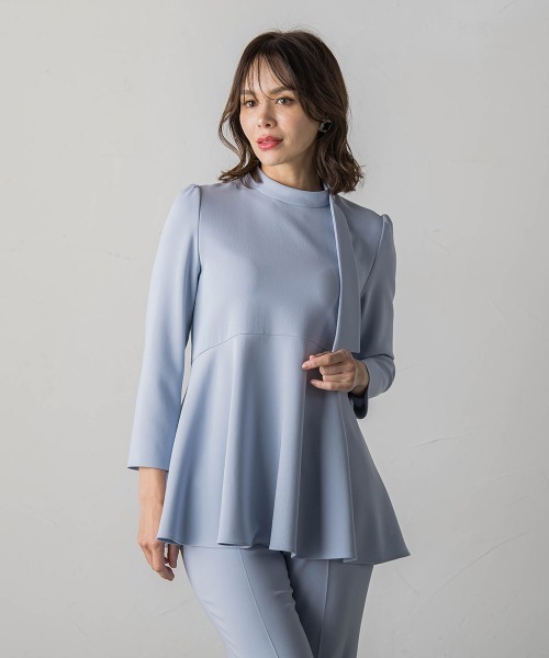 Viaggio Blu(ビアッジョブルー)の「MISSION DOUBLECLOTH サイドボウタイブラウス≪手洗い可能≫(シャツ/ブラウス・レディース・ネイビー/ブルー・L/S/M)」の19枚目の写真