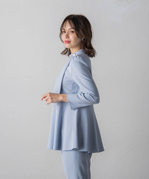 Viaggio Blu(ビアッジョブルー)の「MISSION DOUBLECLOTH サイドボウタイブラウス≪手洗い可能≫(シャツ/ブラウス・レディース・ネイビー/ブルー・L/S/M)」の3枚目の写真
