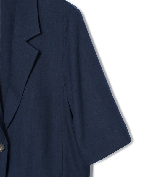 VIS（ビス）の「【接触冷感・洗える】ハーフスリーブジャケット（テーラードジャケット・レディース・キナリ/ネイビー/ブラウン系その他3・FREE）」の21枚目の写真