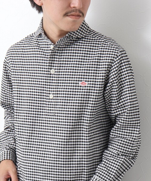 DANTON（ダントン）の「【DANTON/ダントン】OXP ROUND COLLAR PO SHIRT LS（シャツ/ブラウス・メンズ・ブルー系その他/ブラック系その他・44/42/40/38）」の2枚目の写真