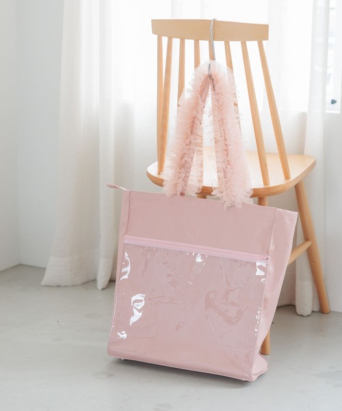 mysty woman(ミスティウーマン)の「【WEB限定/普段使いやマザーズバッグにも!】大容量!!推し活チュールマルチトートBAG 146673(トートバッグ・レディース・ブルー/オフホワイト/ブラック/ピンク/グリーン/レッド/イエロー・FREE)」の6枚目の写真