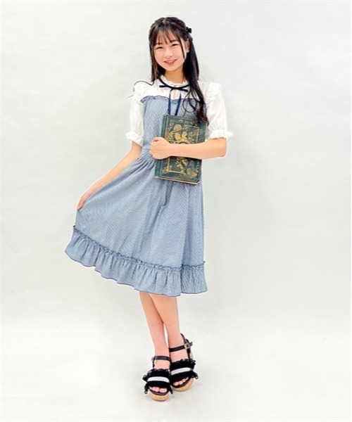 axes femme（アクシーズファム）の「ビスチェ切替ストライプワンピース（ワンピース・キッズ・ネイビー/ラベンダー・XX-LARGE/XXX-LARGE）」の3枚目の写真