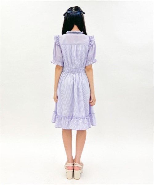 axes femme（アクシーズファム）の「ビスチェ切替ストライプワンピース（ワンピース・キッズ・ネイビー/ラベンダー・XX-LARGE/XXX-LARGE）」の5枚目の写真