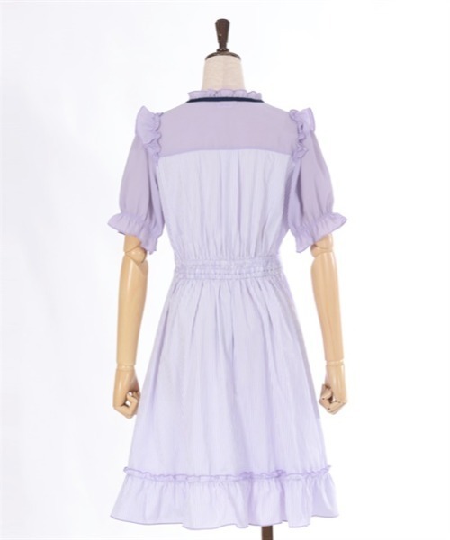 axes femme（アクシーズファム）の「ビスチェ切替ストライプワンピース（ワンピース・キッズ・ネイビー/ラベンダー・XX-LARGE/XXX-LARGE）」の8枚目の写真