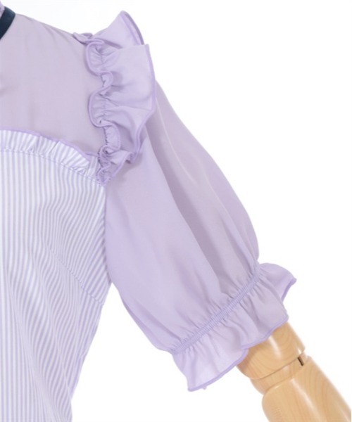 axes femme（アクシーズファム）の「ビスチェ切替ストライプワンピース（ワンピース・キッズ・ネイビー/ラベンダー・XX-LARGE/XXX-LARGE）」の15枚目の写真