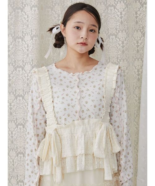 merry jenny（メリージェニー）の「flowerレースリボンビスチェ（キャミソール・レディース・ブラック/ピンク/アイボリー・FREE）」の14枚目の写真