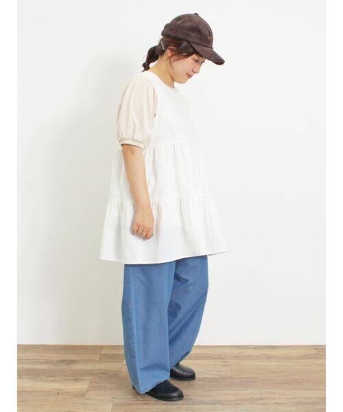 Samansa Mos2（サマンサ モスモス）の「◎前後2WAYティアードノースリチュニック（シャツ/ブラウス・レディース・ネイビー/オフホワイト/カーキ・F）」の22枚目の写真