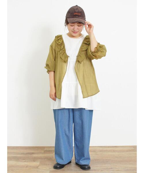 Samansa Mos2（サマンサ モスモス）の「◎前後2WAYティアードノースリチュニック（シャツ/ブラウス・レディース・ネイビー/オフホワイト/カーキ・F）」の20枚目の写真