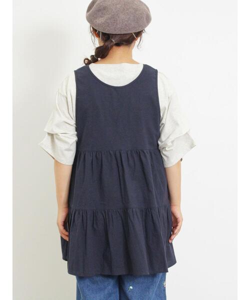 Samansa Mos2（サマンサ モスモス）の「◎前後2WAYティアードノースリチュニック（シャツ/ブラウス・レディース・ネイビー/オフホワイト/カーキ・F）」の12枚目の写真