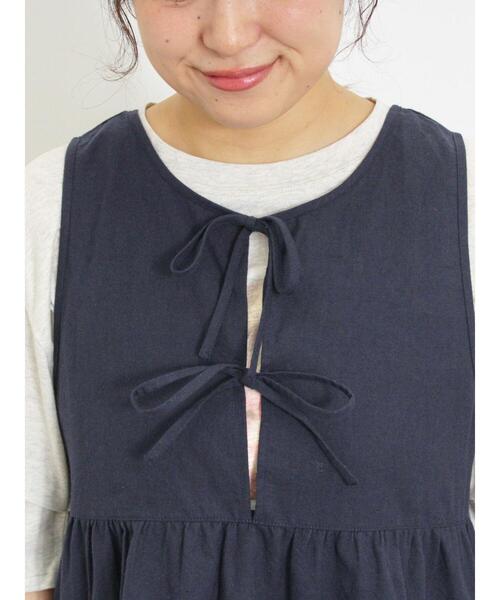 Samansa Mos2（サマンサ モスモス）の「◎前後2WAYティアードノースリチュニック（シャツ/ブラウス・レディース・ネイビー/オフホワイト/カーキ・F）」の11枚目の写真