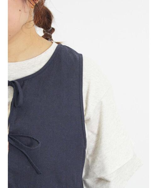 Samansa Mos2（サマンサ モスモス）の「◎前後2WAYティアードノースリチュニック（シャツ/ブラウス・レディース・ネイビー/オフホワイト/カーキ・F）」の10枚目の写真