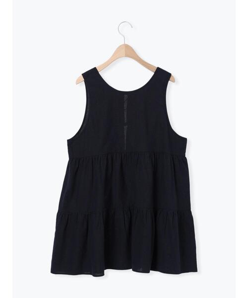 Samansa Mos2（サマンサ モスモス）の「◎前後2WAYティアードノースリチュニック（シャツ/ブラウス・レディース・ネイビー/オフホワイト/カーキ・F）」の4枚目の写真