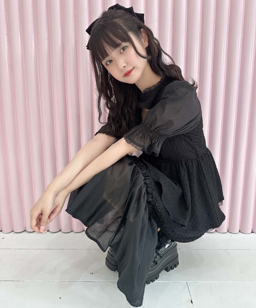 couture BY ROJITA（クチュールバイロジータ）の「オープンリボンペプラムトップス（Tシャツ/カットソー・レディース・ホワイト/ブラック/グレー・FREE）」の22枚目の写真