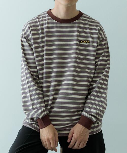 ddp（ディーディーピー）の「ddp　Retro Border Ringer Long-Sleeve T-shirts（Tシャツ/カットソー・メンズ・チャコールグレー/パープル/ブラウン・MEDIUM/LARGE/X-LARGE）」の2枚目の写真