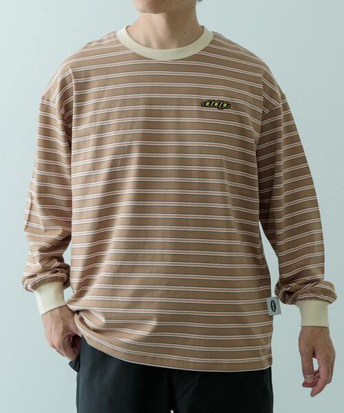 ddp（ディーディーピー）の「ddp　Retro Border Ringer Long-Sleeve T-shirts（Tシャツ/カットソー・メンズ・チャコールグレー/パープル/ブラウン・MEDIUM/LARGE/X-LARGE）」の4枚目の写真